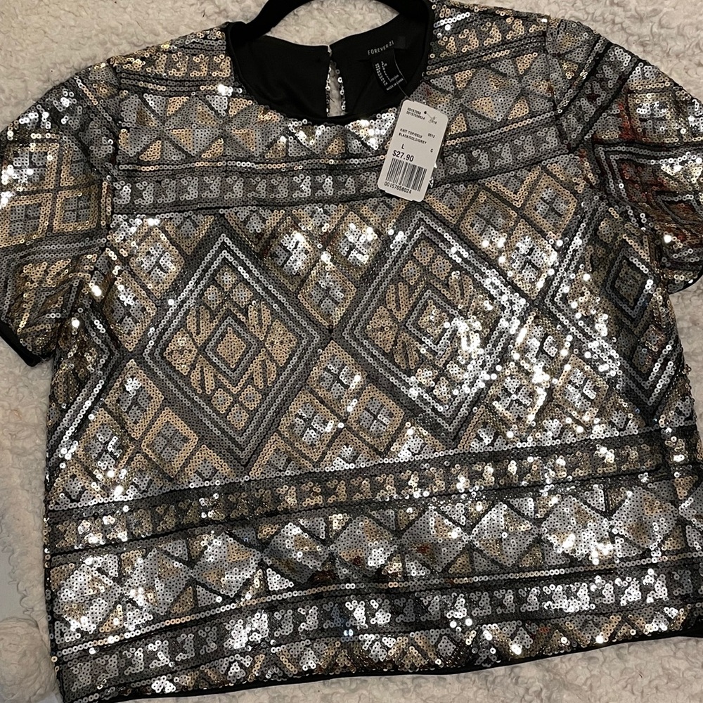 Sequin Crop Top